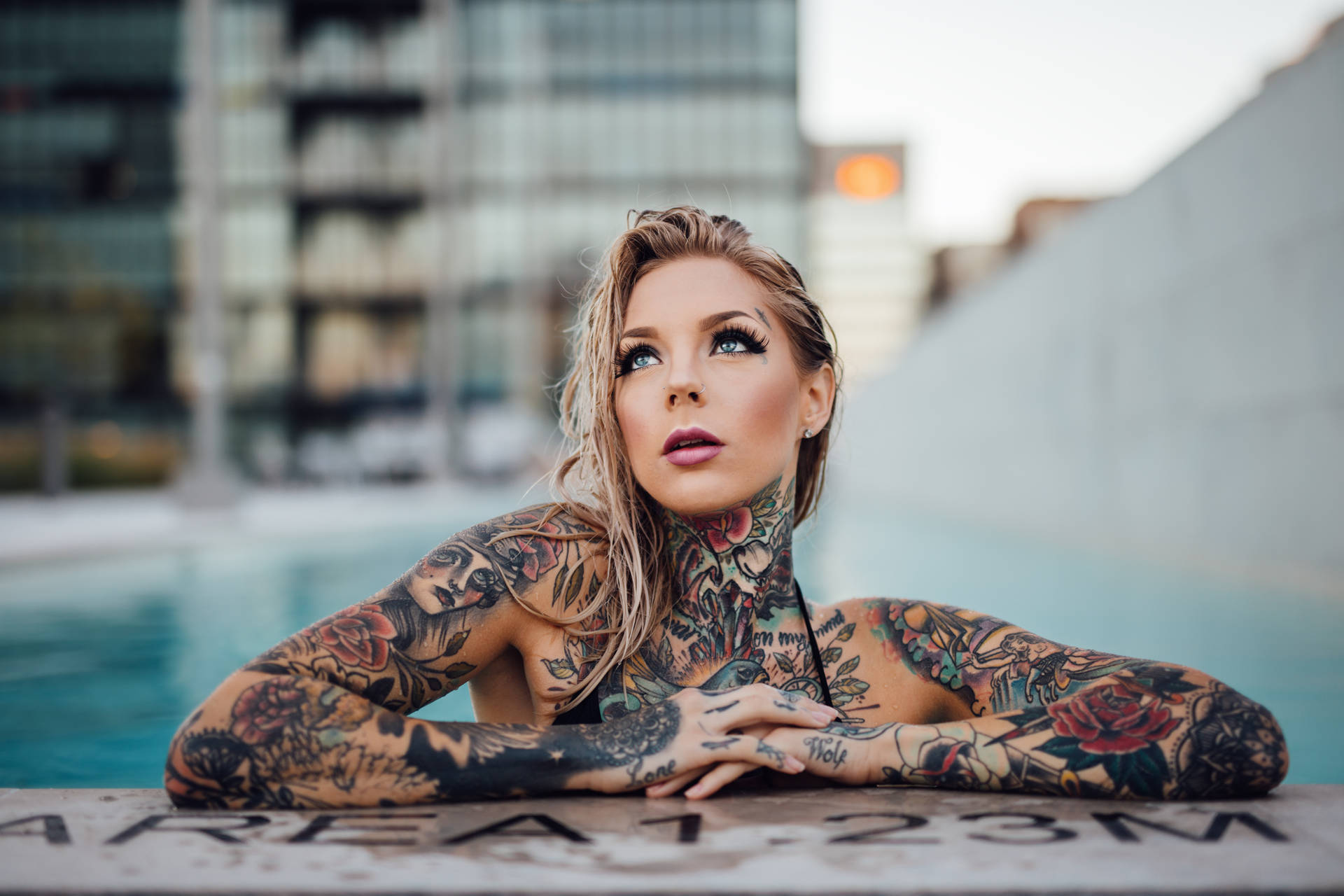 Hd Tattoo Woman In Pool