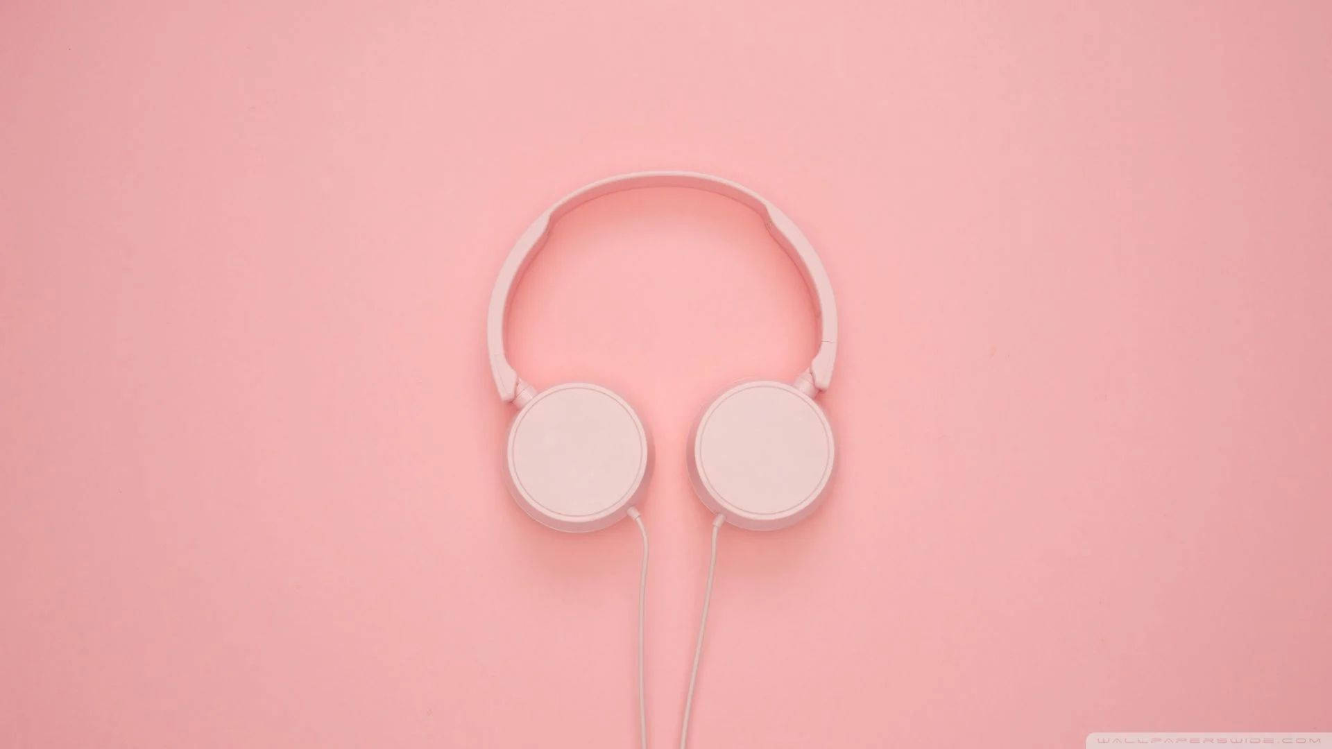 Headphone On Aesthetic Pink Background