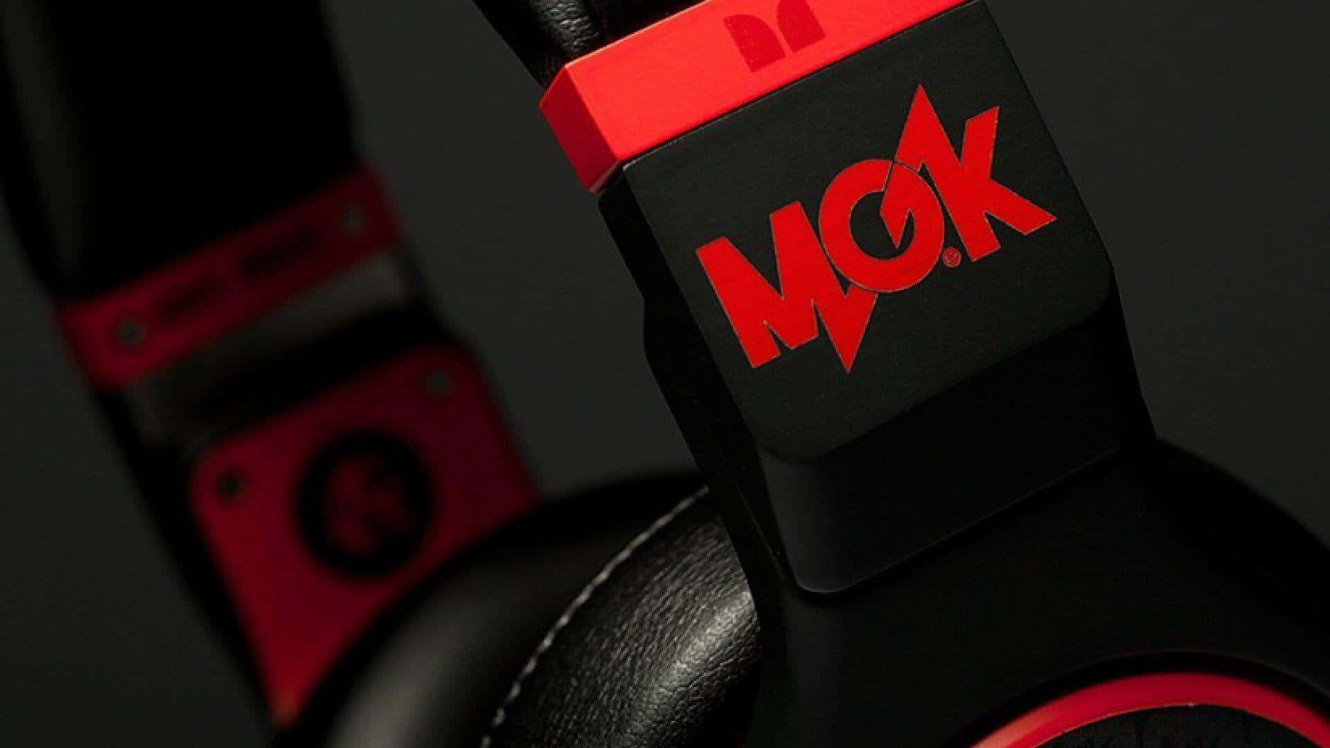Headphones With Mgk Logo Background