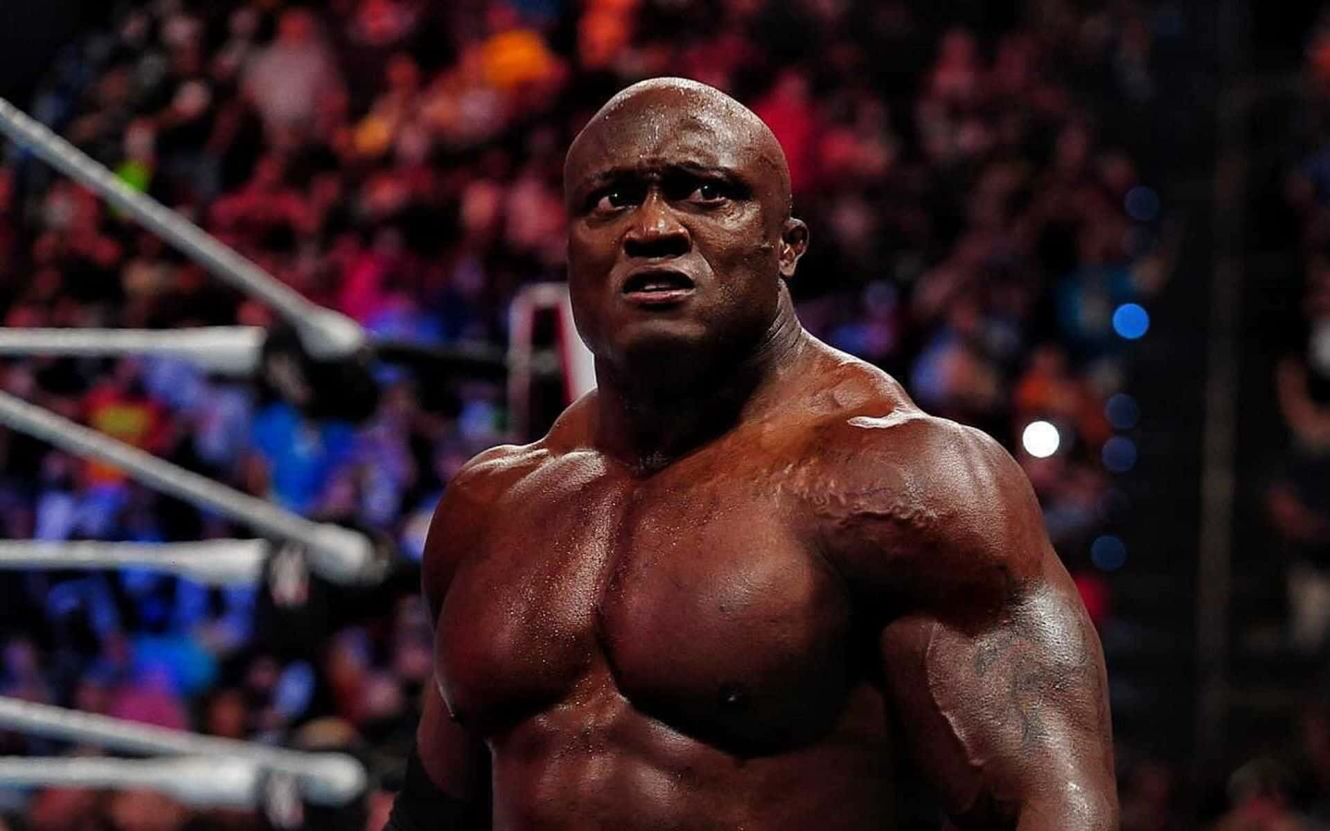 Headshot Photo Of Bobby Lashley With Fierce Expression Background
