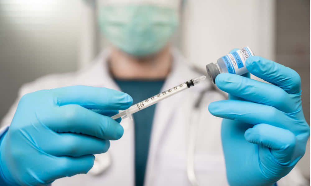 Healthcare Professional Preparing Vaccine Background