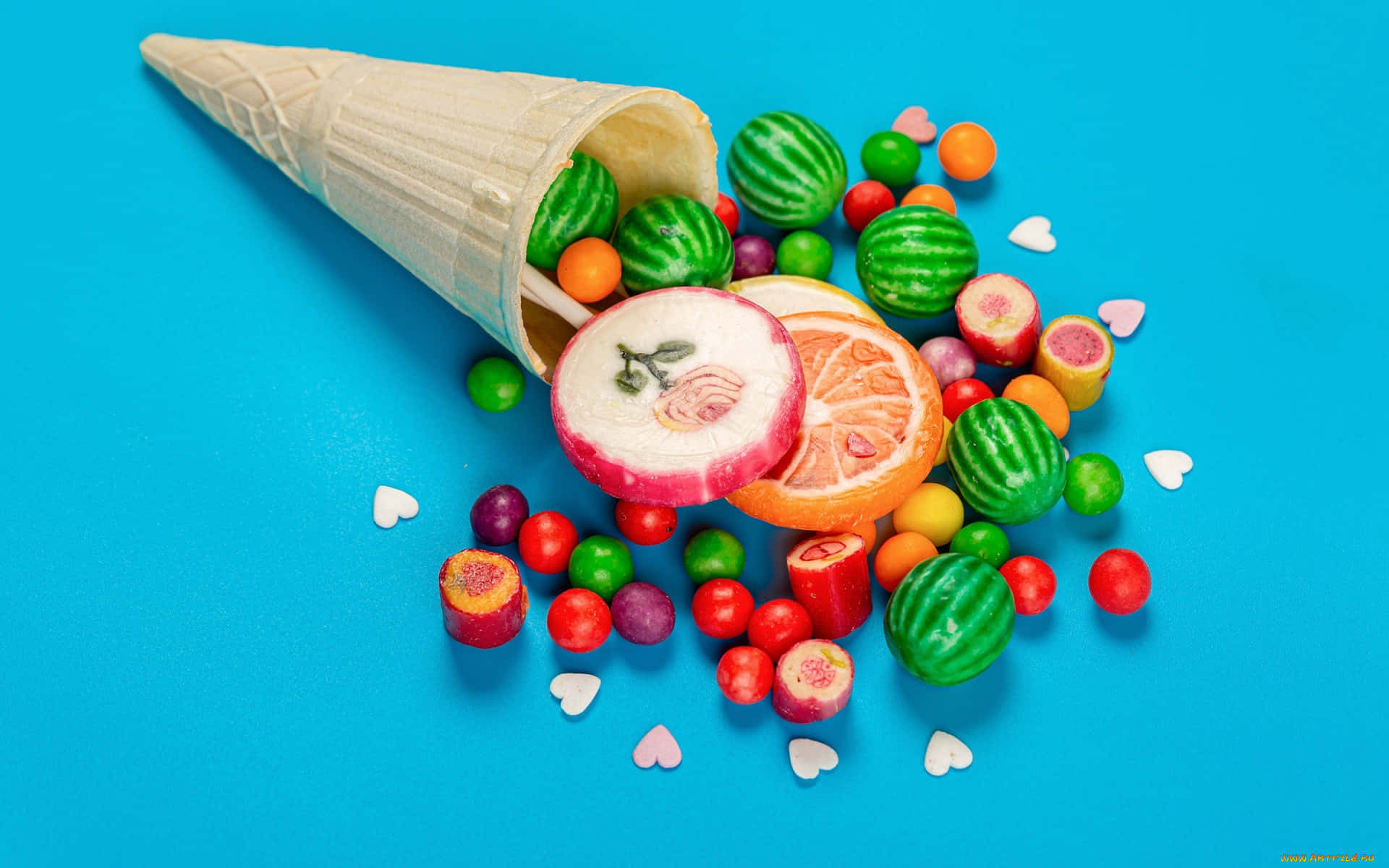 Healthy Food On Bluish Background