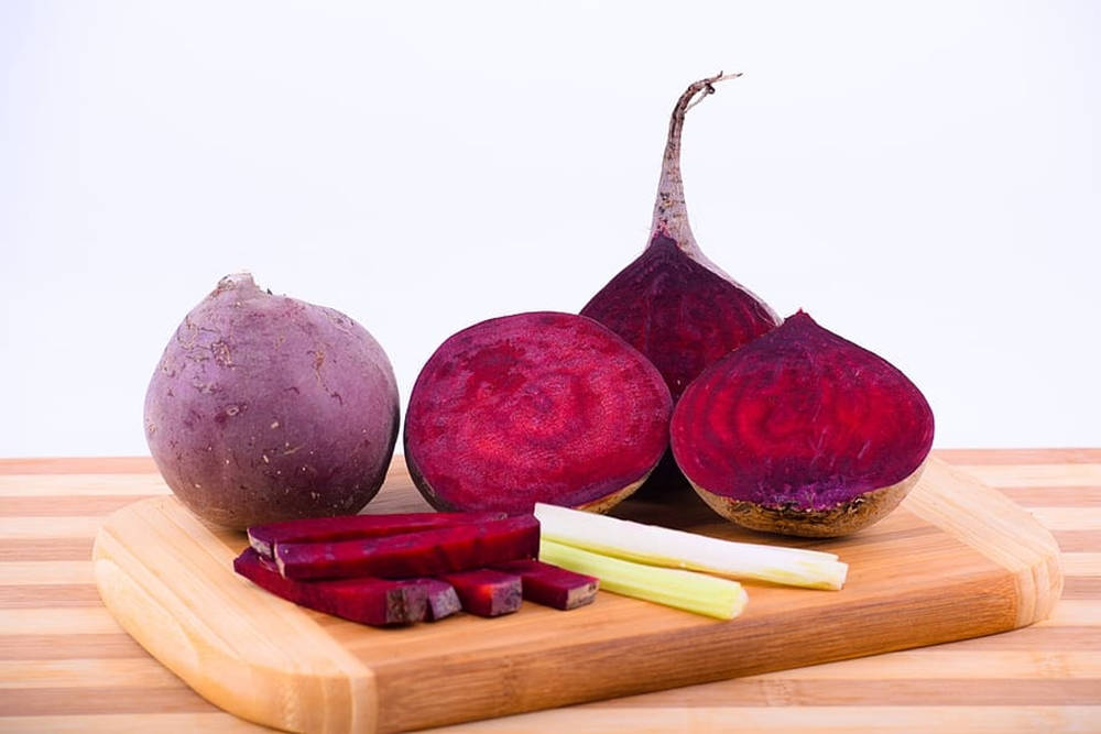 Healthy Vegetable Beetroot With Sliced Pieces Background