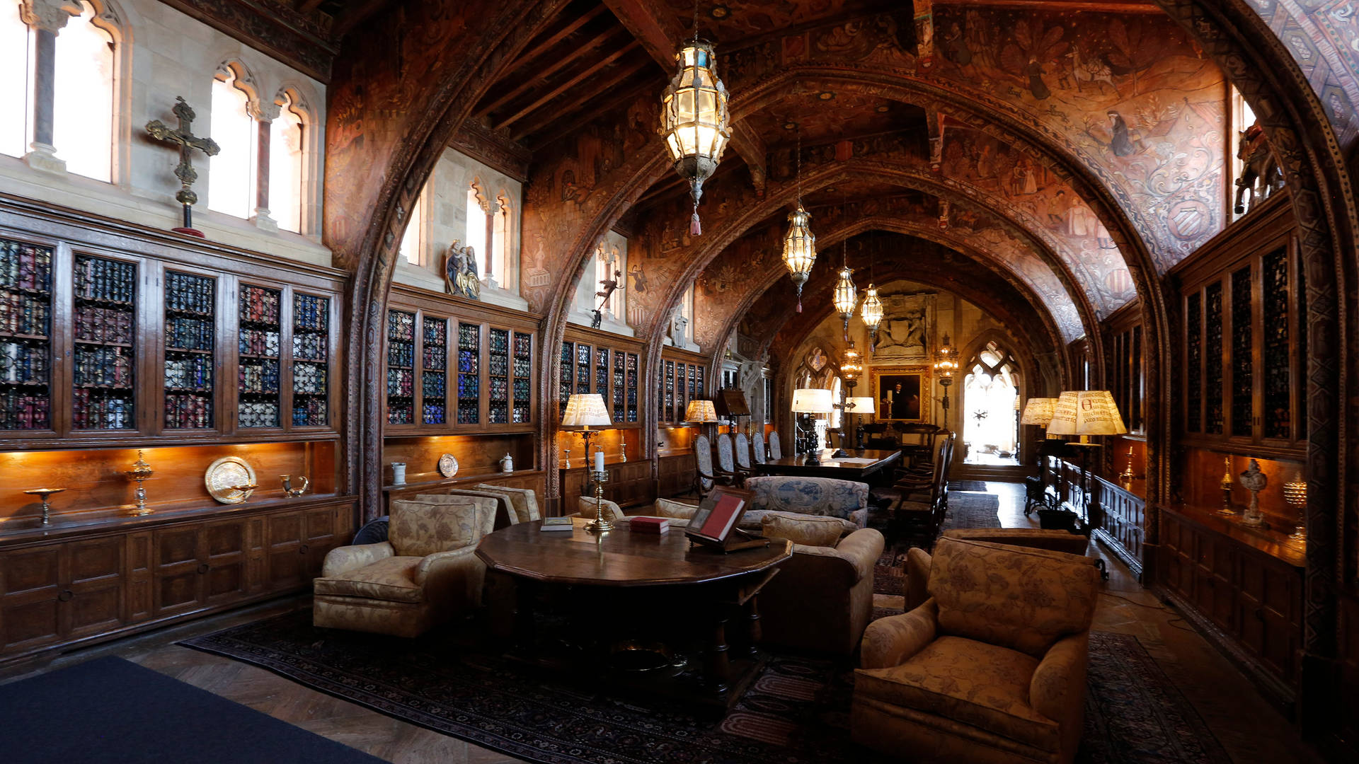 Hearst Castle Gothic Library Background