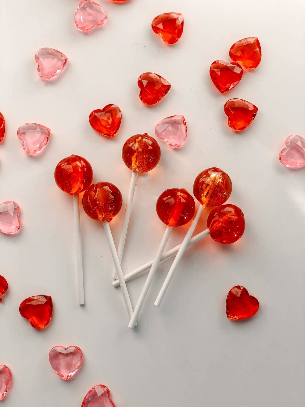 Heart Aesthetic Crystals And Lollipops Background