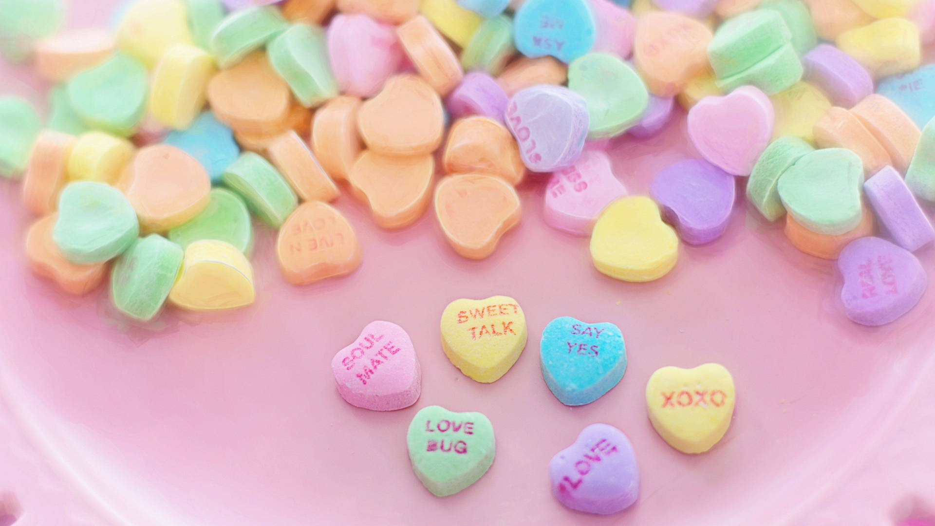 Heart Aesthetic Pastel Tablets Background