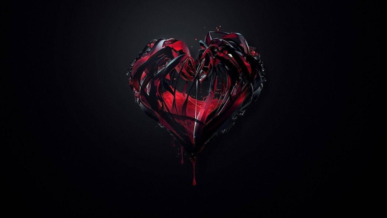 Heart Aesthetic Red And Black Goo Background