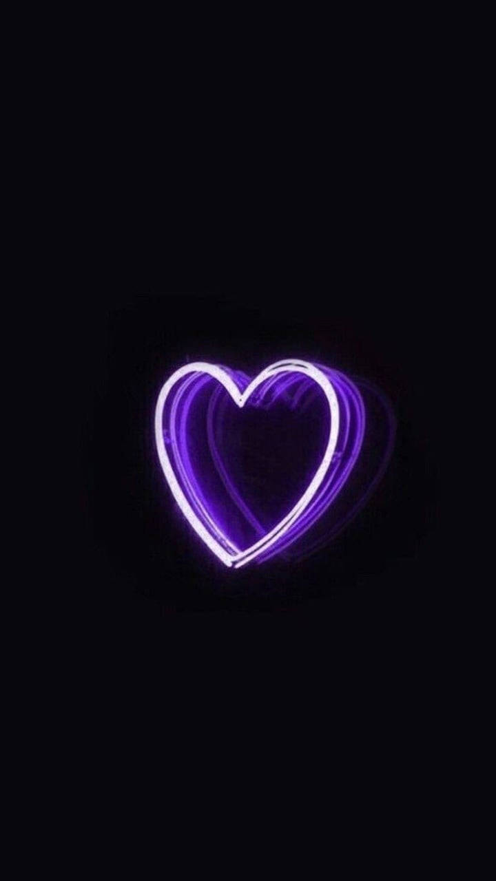 Heart Black Neon Aesthetic Background