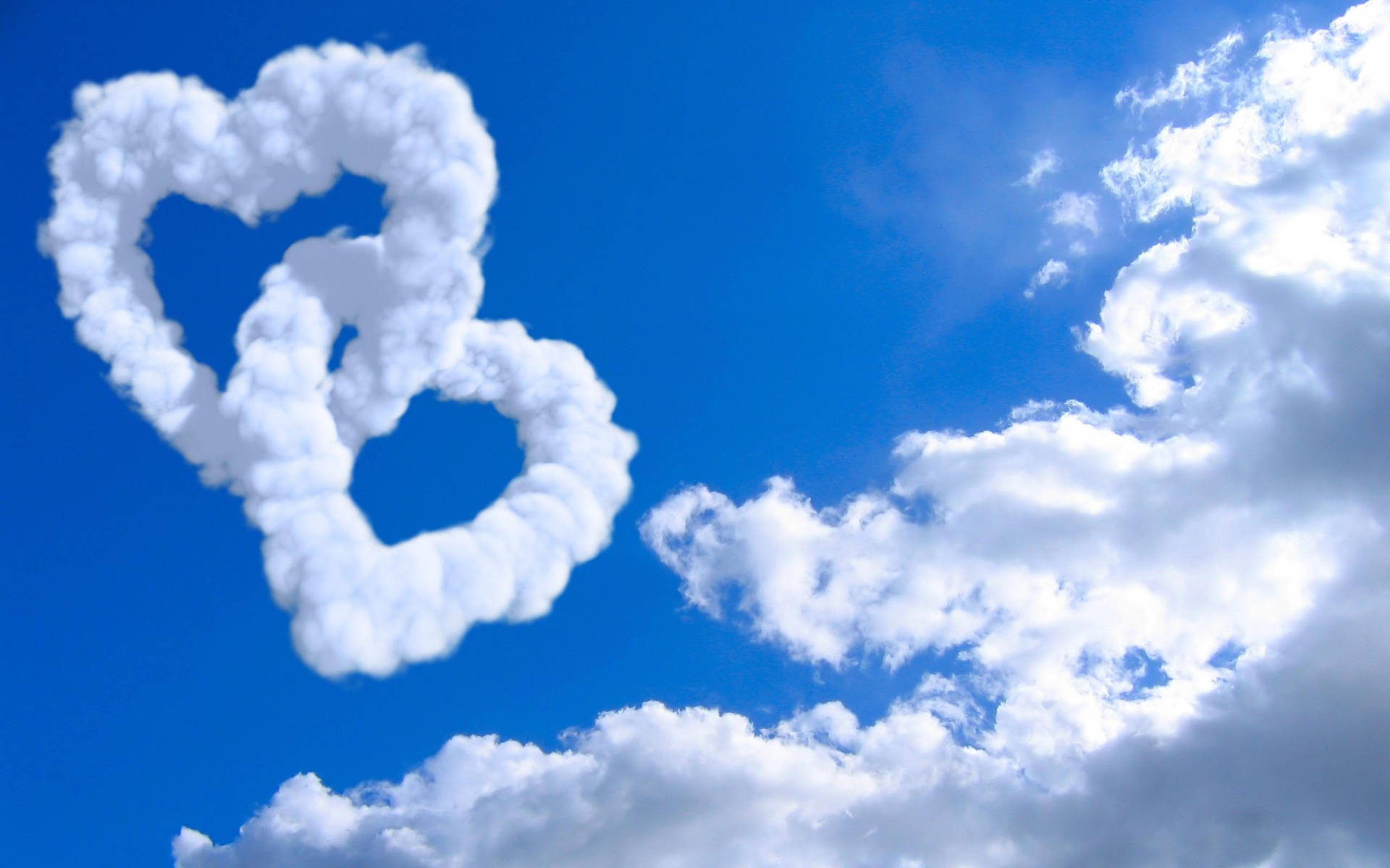 Heart Clouds Love Nature Background