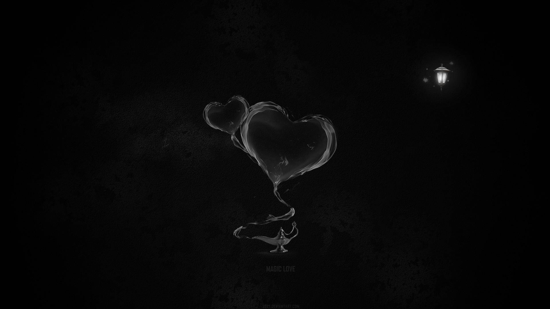 Heart Genie Black Lover Desktop Backdrop Background