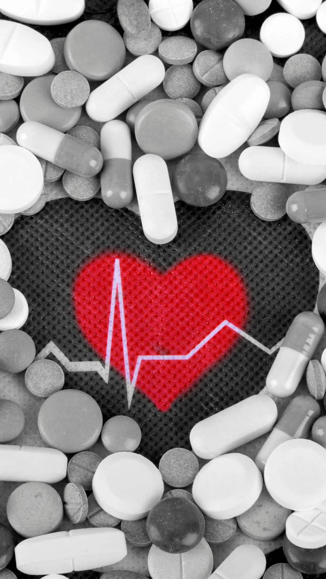 Heart Health Medications Concept Background