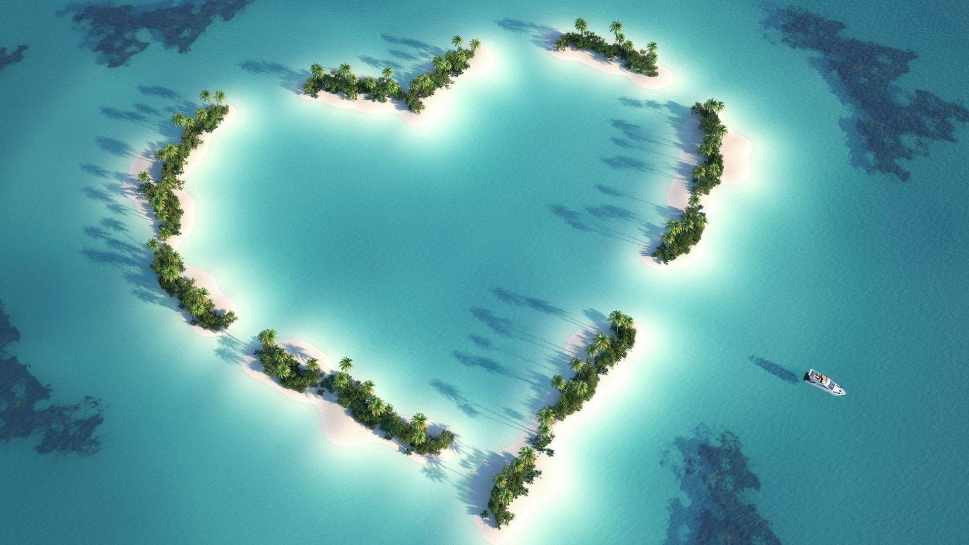 Heart Island Hd Computer Background