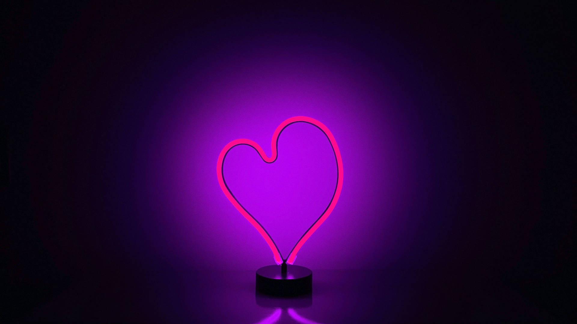 Heart Lamp Aesthetic Purple Neon Computer Background