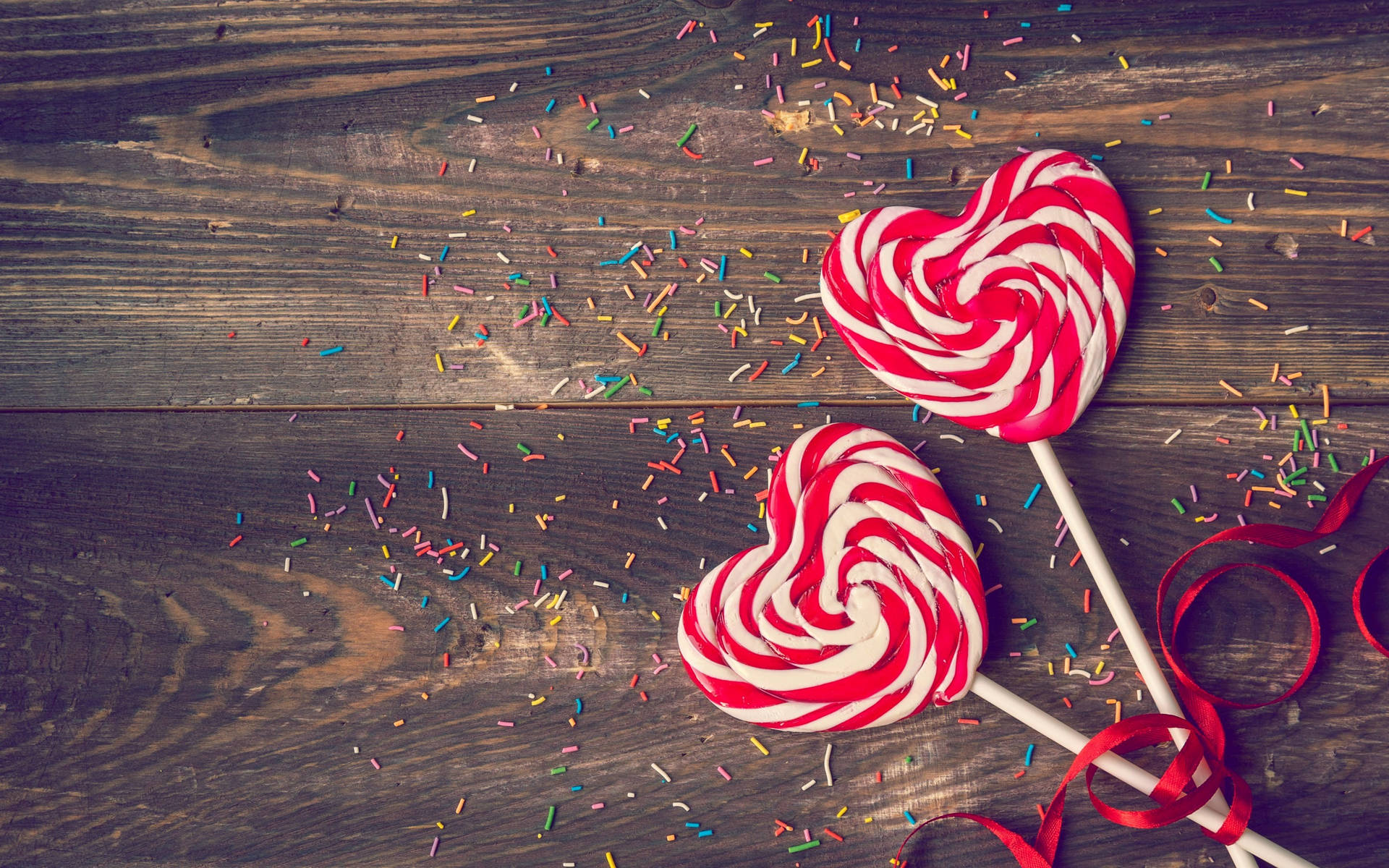 Heart Lollipop Candies Background