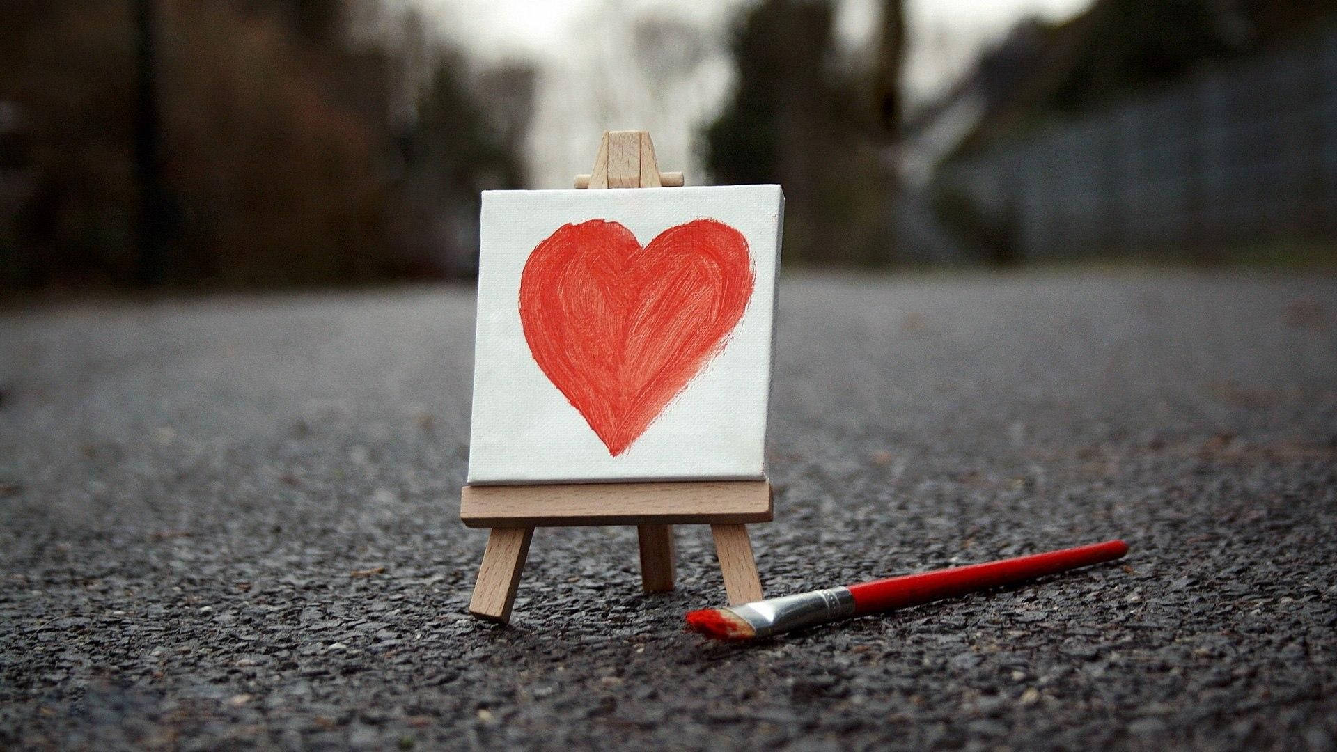 Heart On Canvas Love Art Background