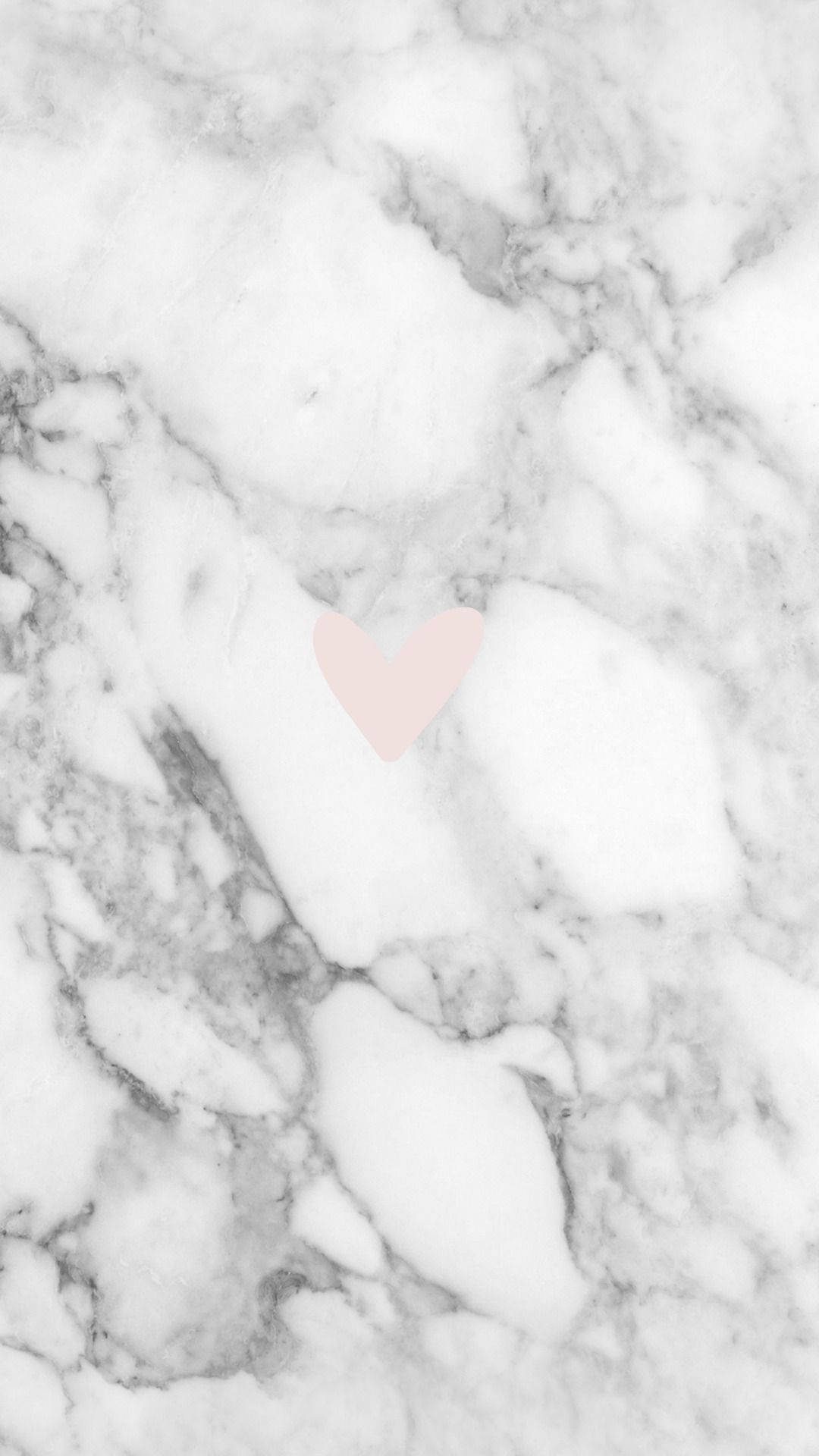 Heart On White Gray Marble Iphone Background