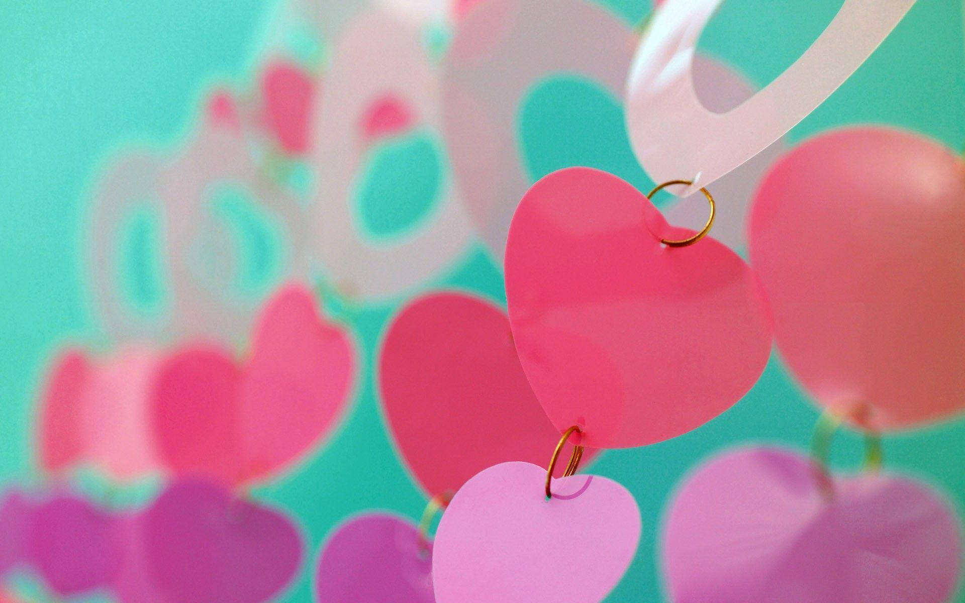 Heart Sequin Chain Cute Computer Background