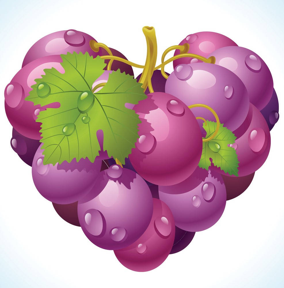 Heart Shape Grape Art Background