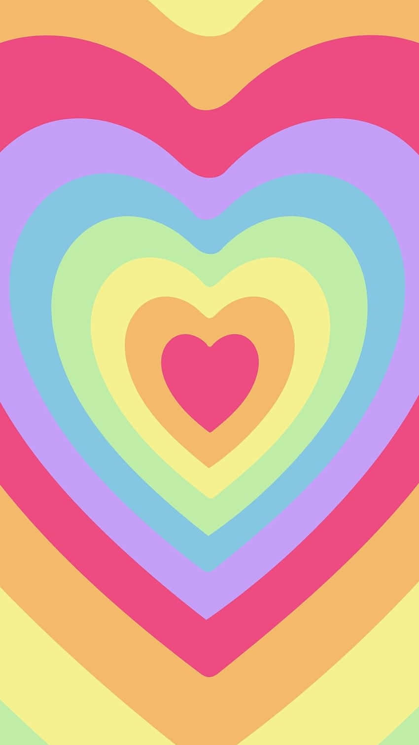 Heart-shaped Aesthetic Rainbow Mobile Background