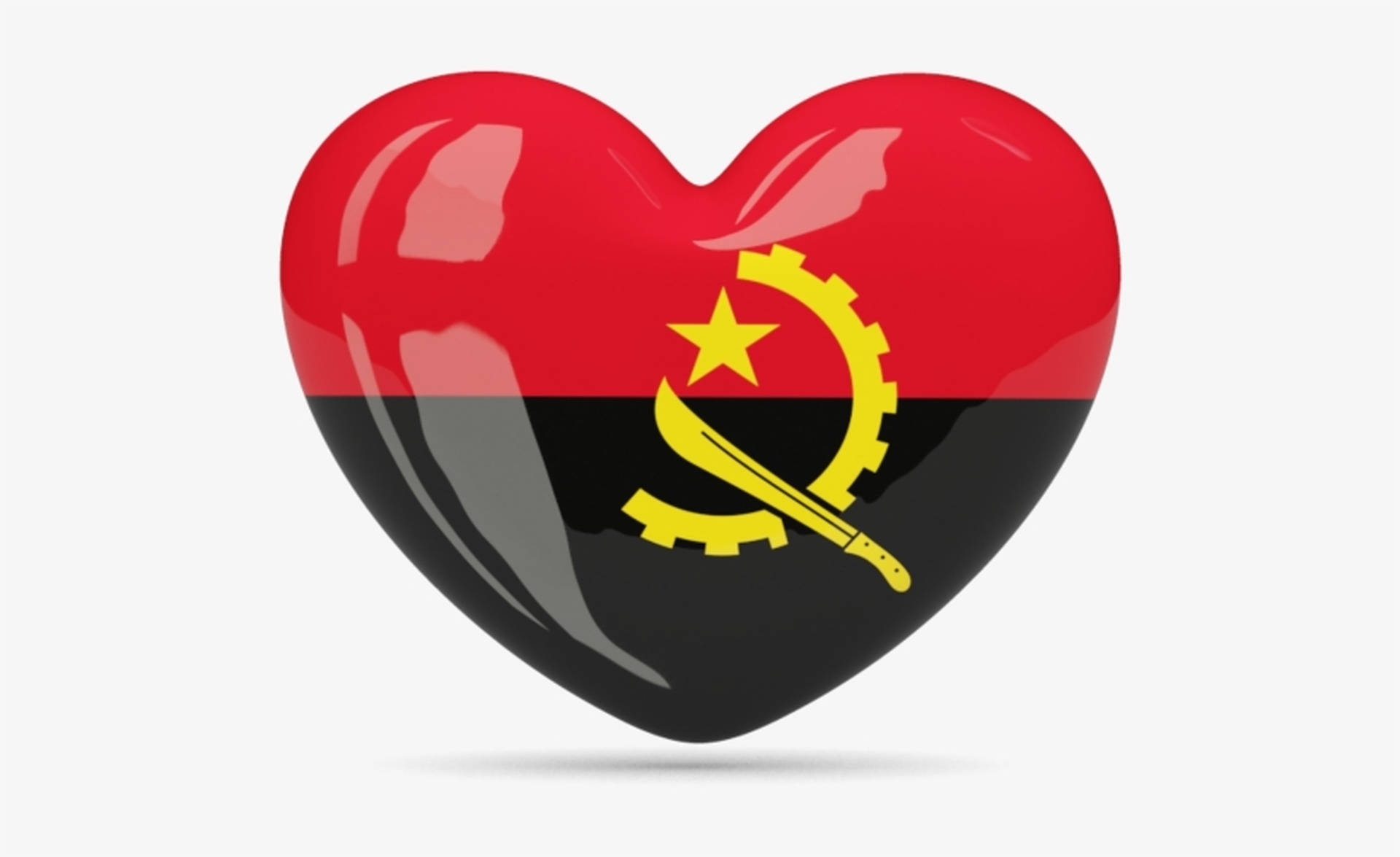 Heart-shaped Angola Flag Background