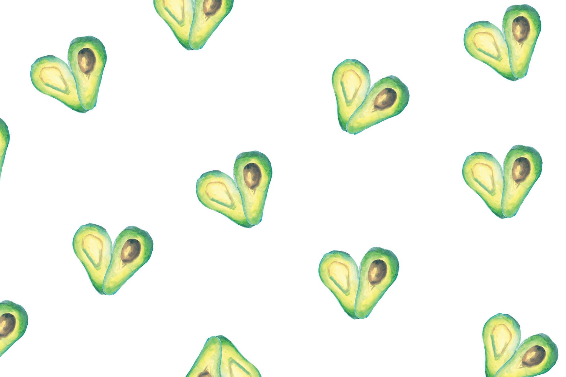 Heart Shaped Avocado Fruit Doodle Art