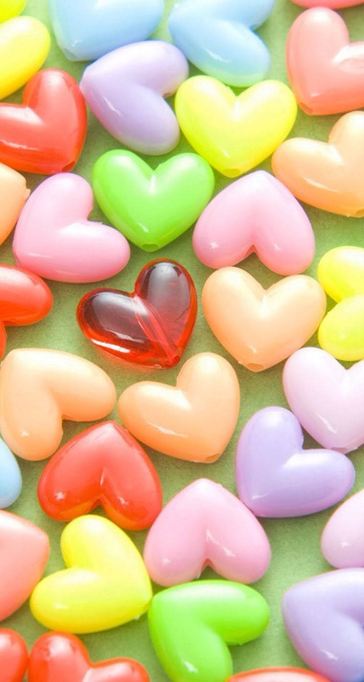 Heart-shaped Candy Girly Iphone Background