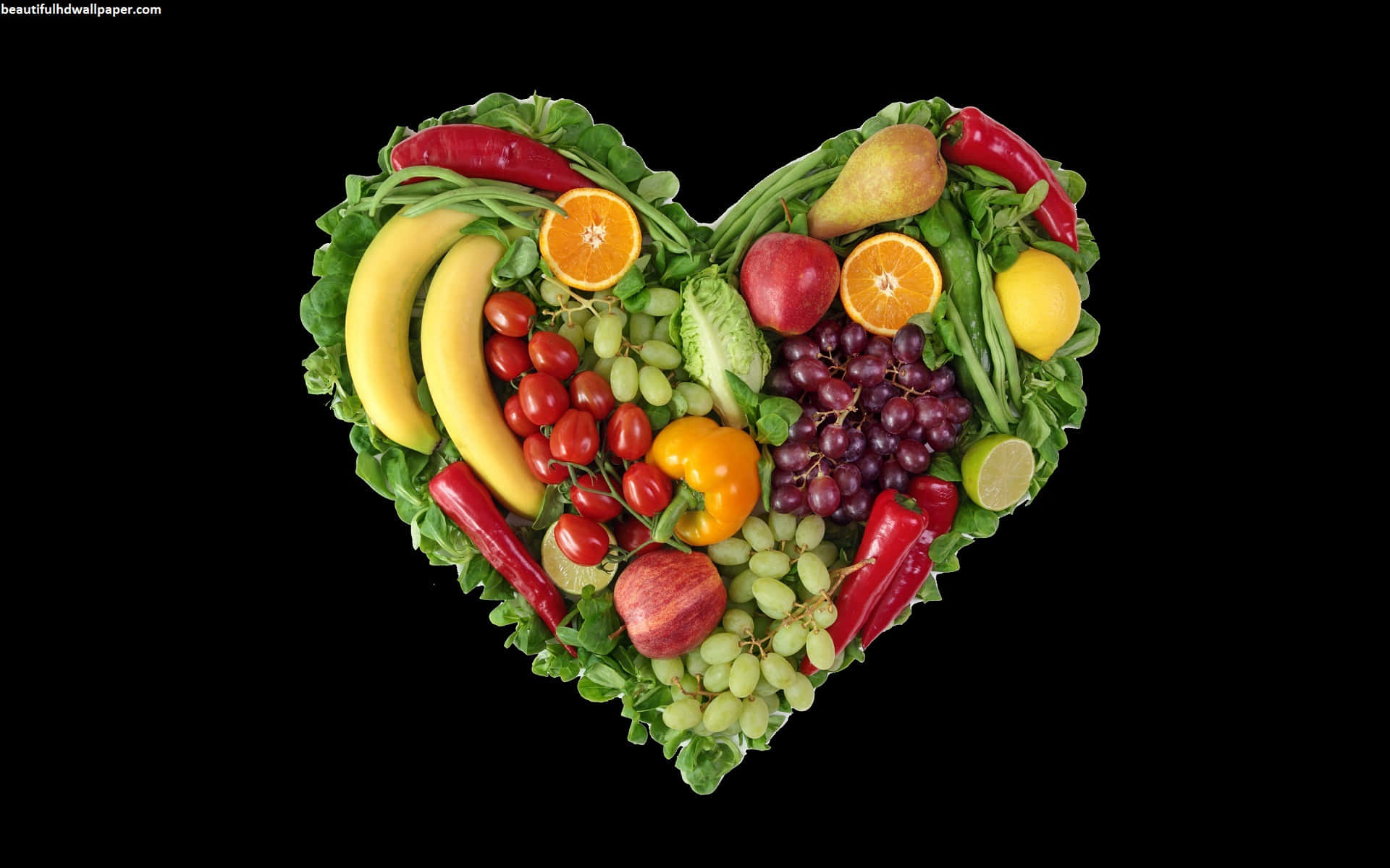 Heart-shaped Collection Of Fruits And Vegetables