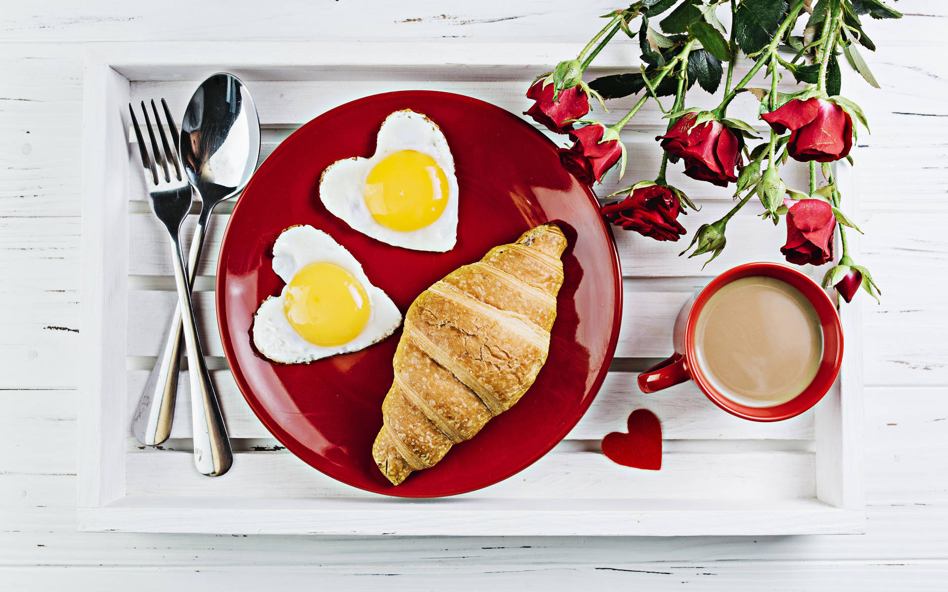 Heart Shaped Eggs Breakfast