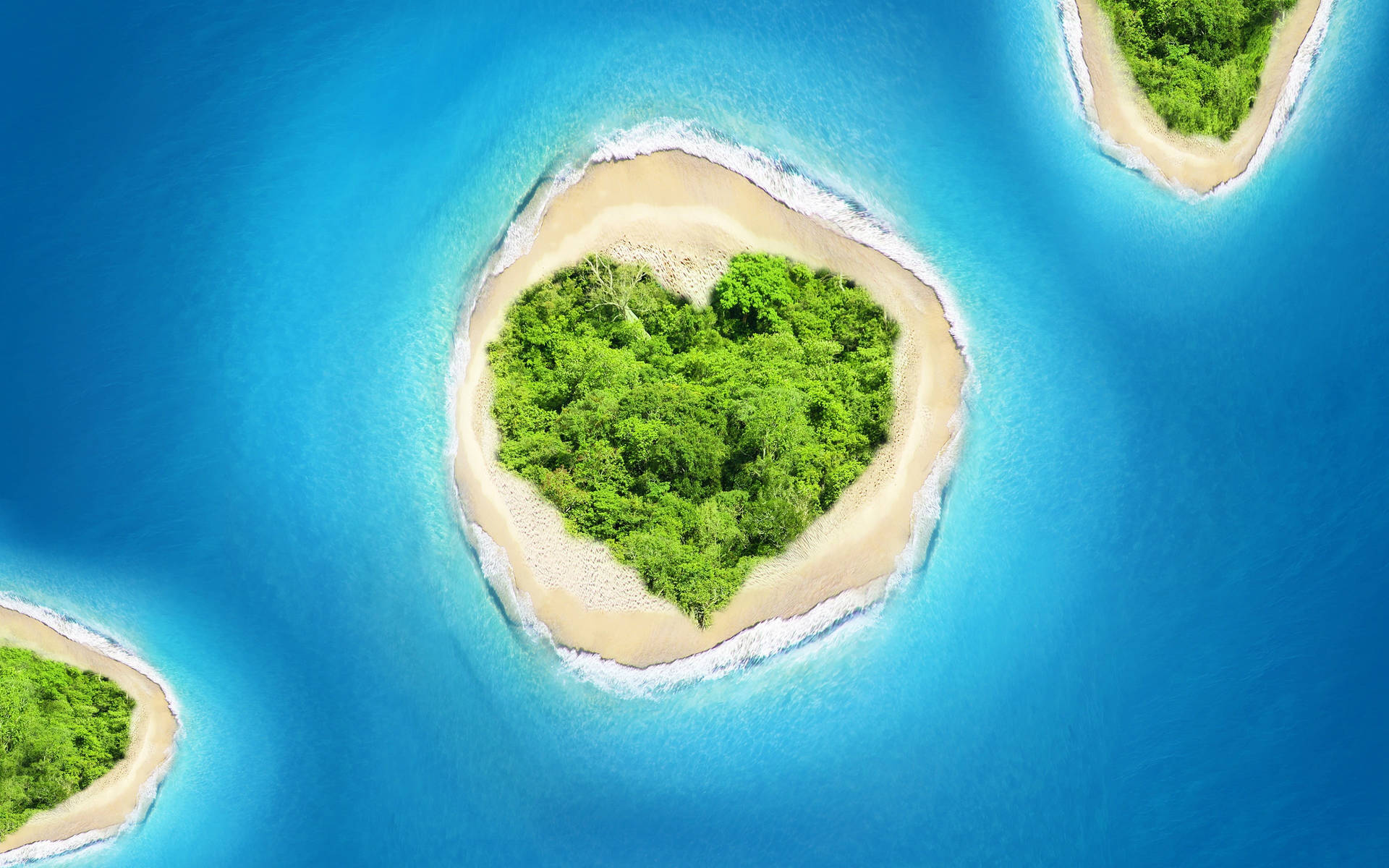 Heart-shaped Island Tropical Desktop