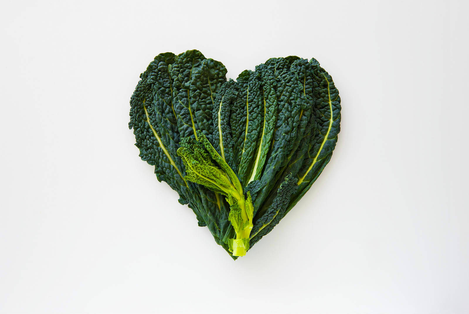 Heart-shaped Kale Leaf Background