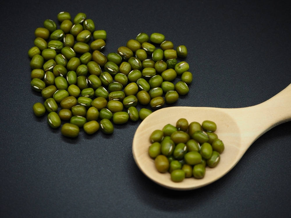 Heart Shaped Mung Beans Background