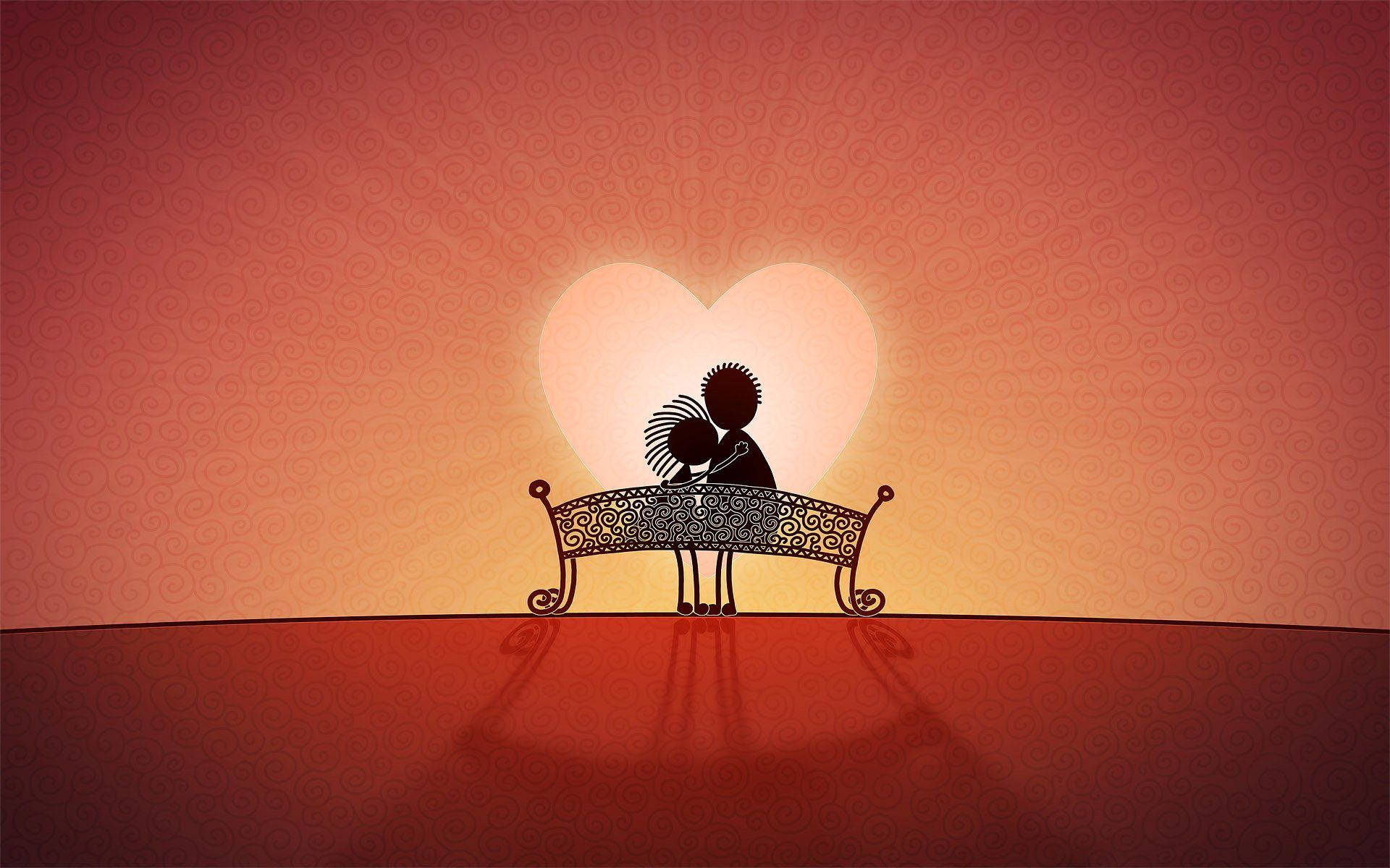 Heart Shaped Sun Love Drawing Background