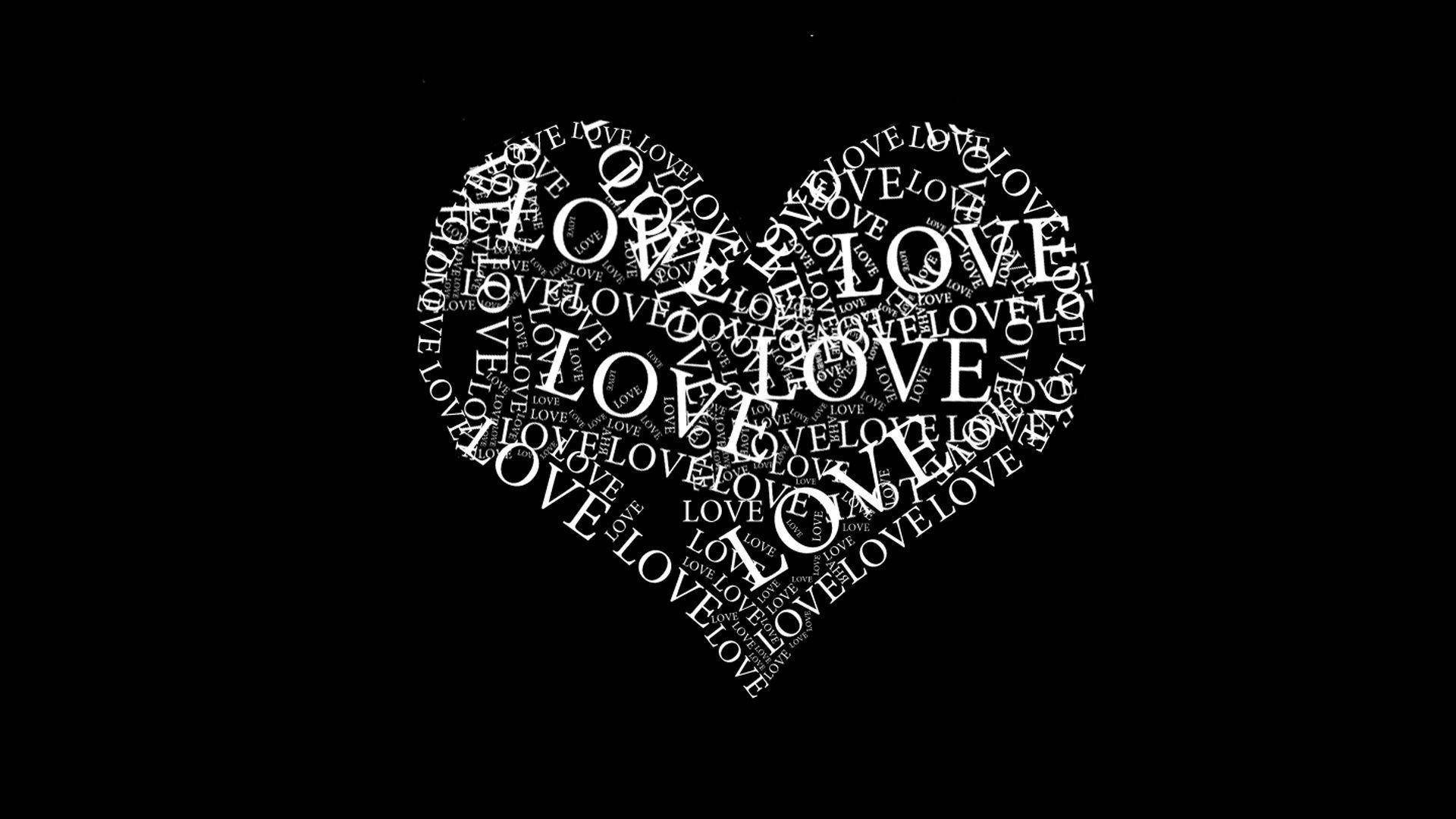 Heart Text Black Lover Desktop Background