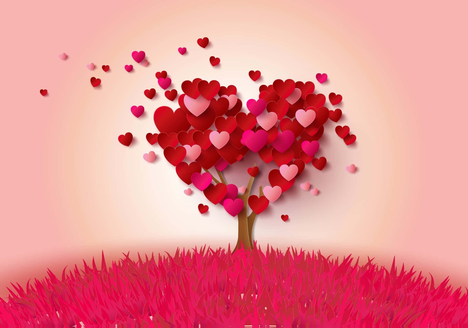 Heart Tree Love Illustration Background