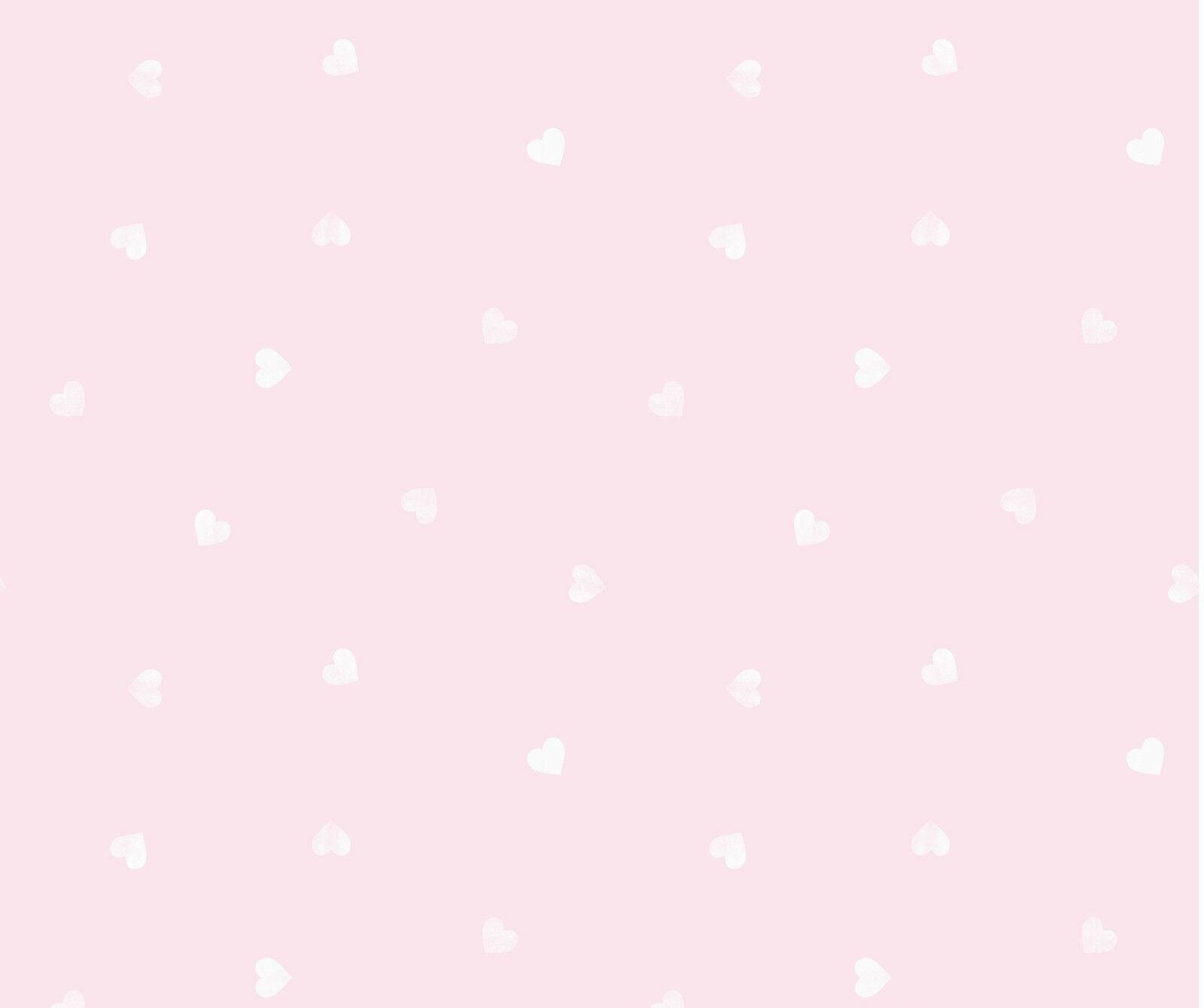 Heart White Pattern On Pink Background