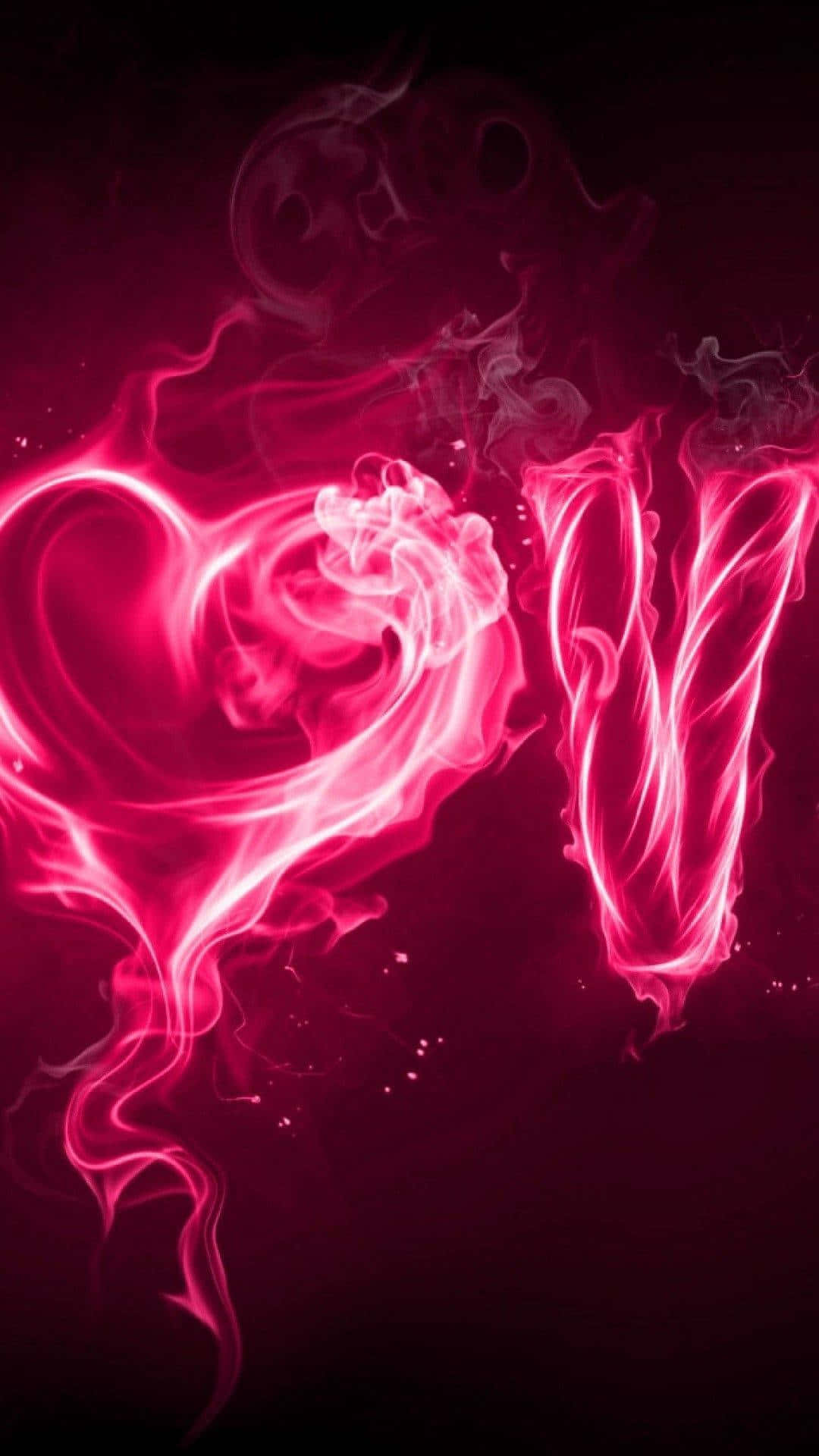 Heart You Flame In Black And Pink Iphone Background