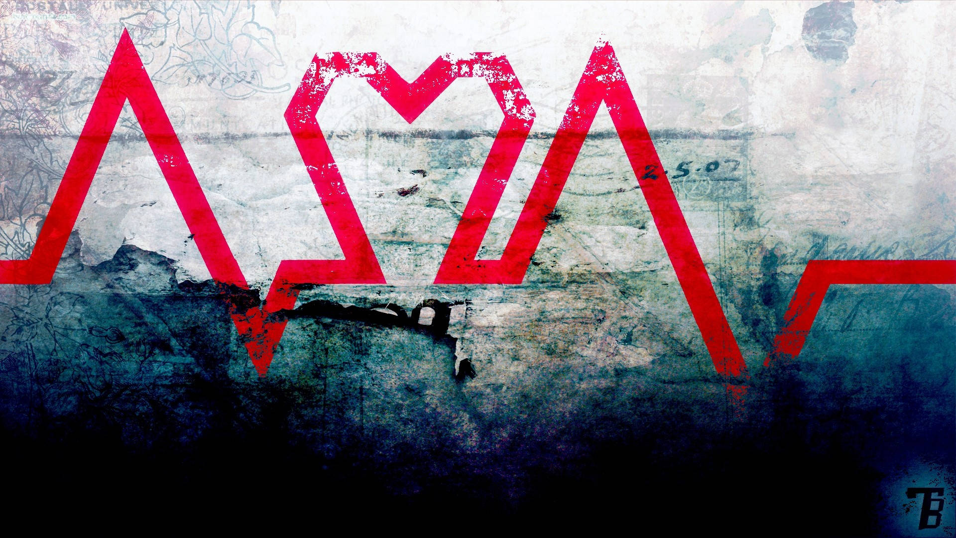 Heartbeat Abstract Grunge Background
