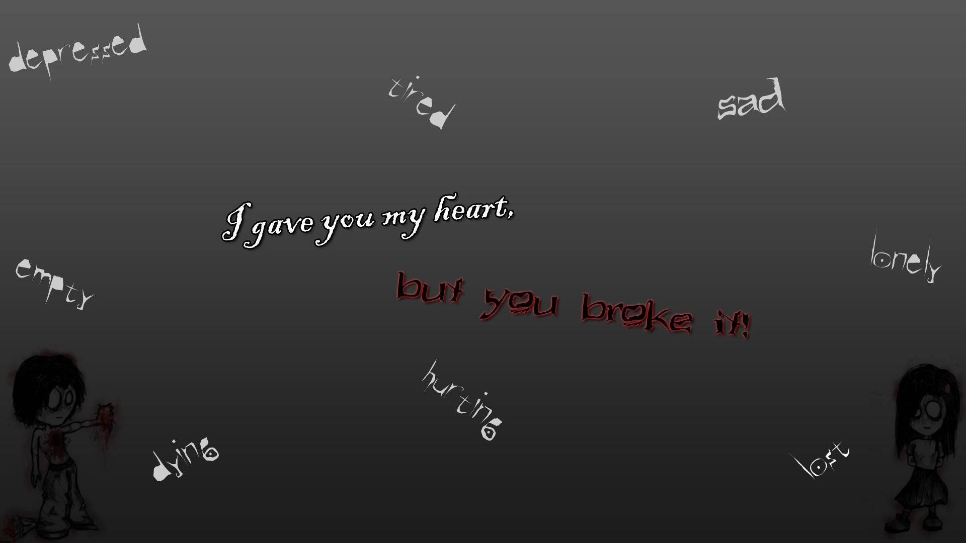 Heartbreak Depression Quote Background