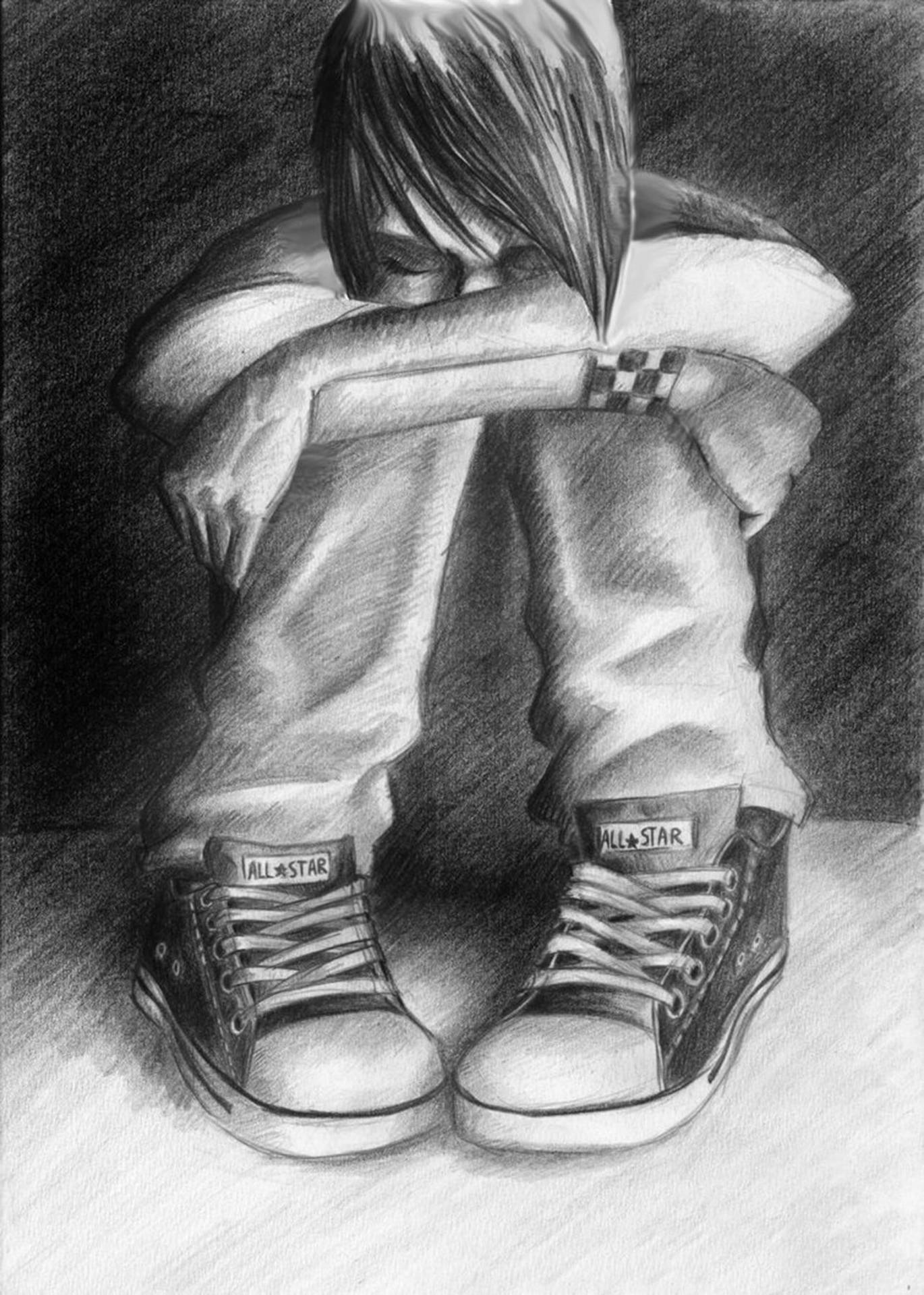 Heartbroken Boy Sad Drawing Background