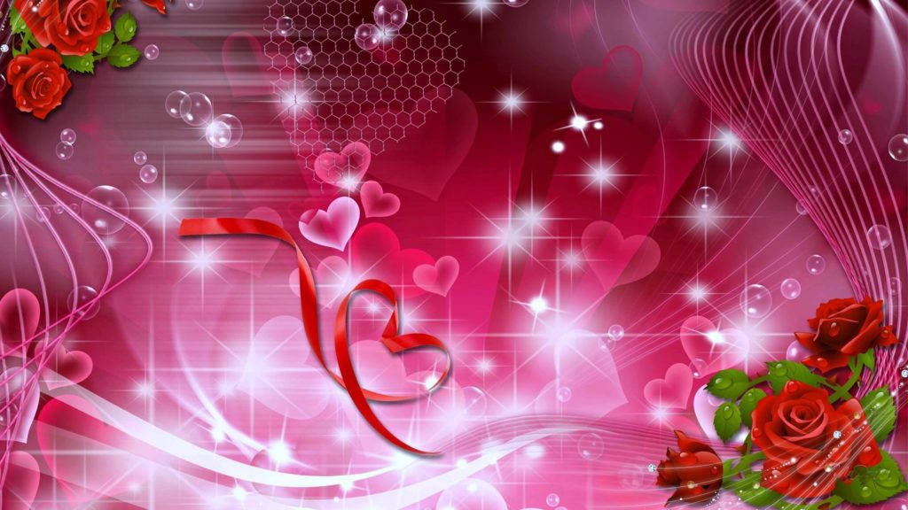 Hearts And Roses Love Desktop Background