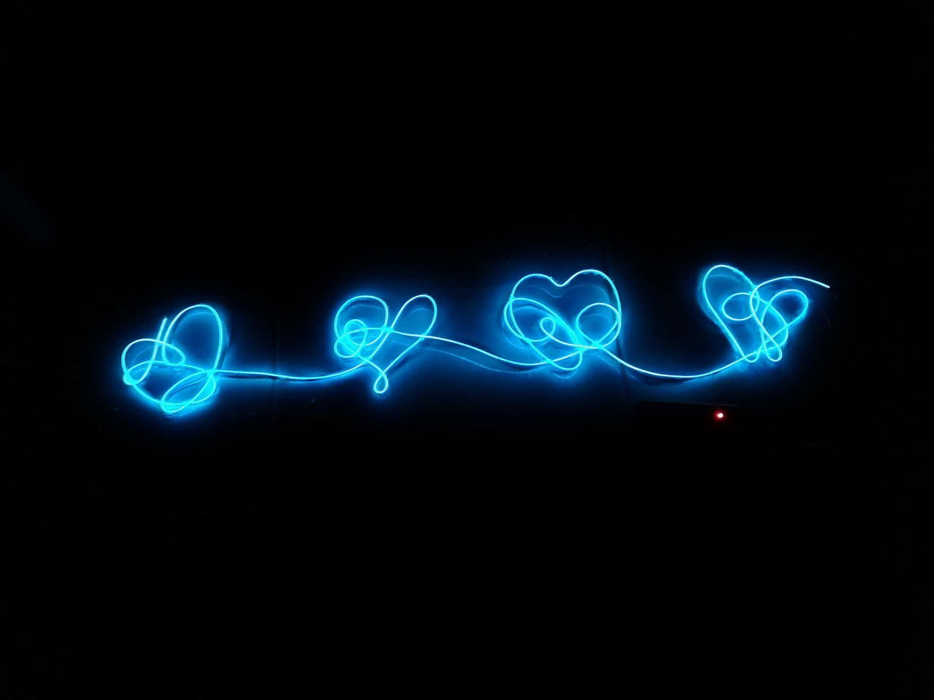 Hearts Blue Neon Lights Tumblr Laptop