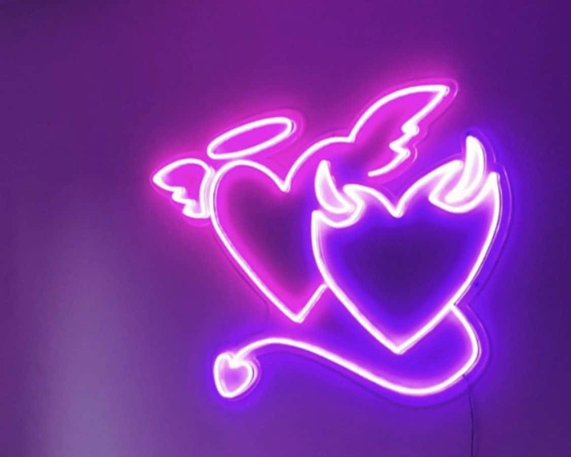 Hearts Neon Lights Tumblr Laptop