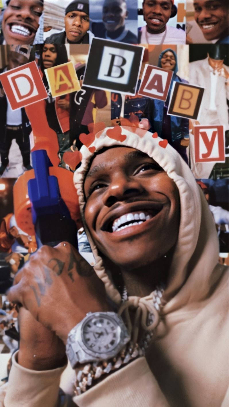 Hearts Over Dababy Phone Background