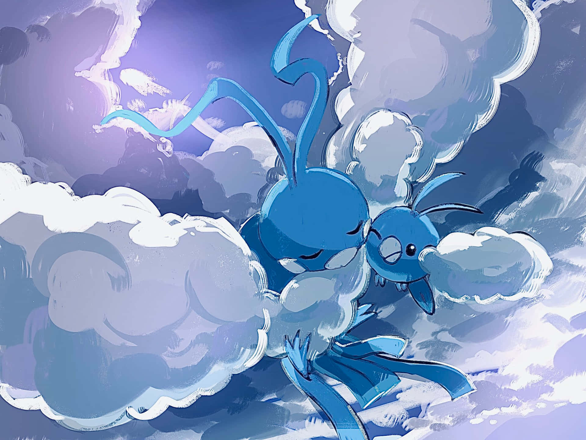 Heartwarming Fanart Of Swablu Background