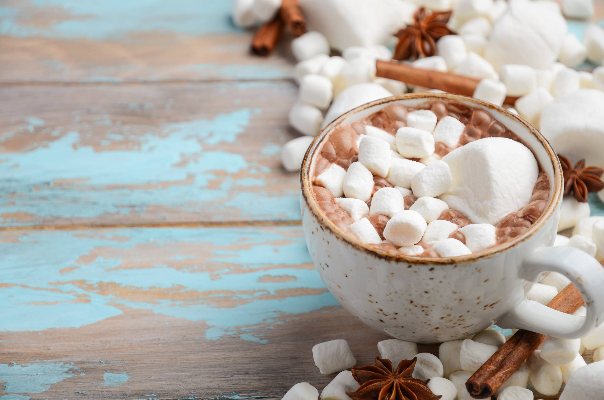 Heartwarming Marshmallow Chocolate Drink Background