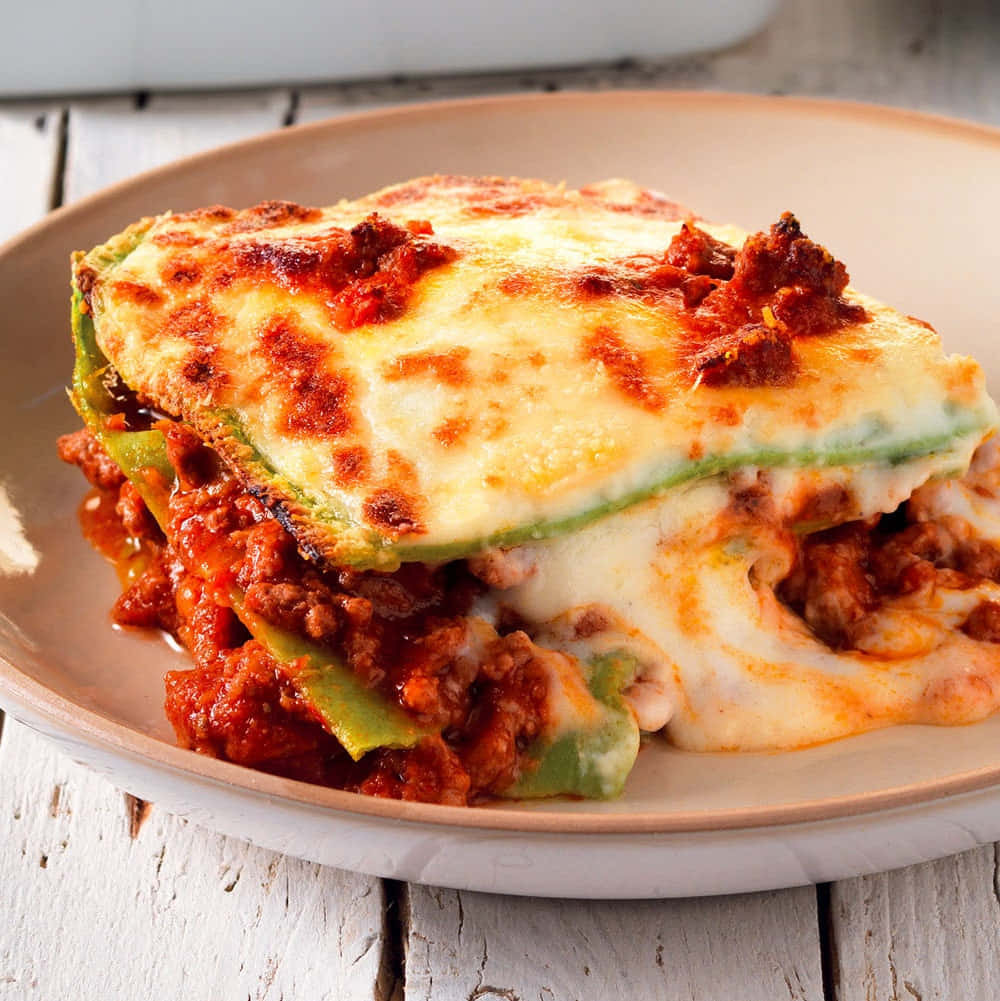 Hearty And Delicious Lasagna Alla Bolognese Background