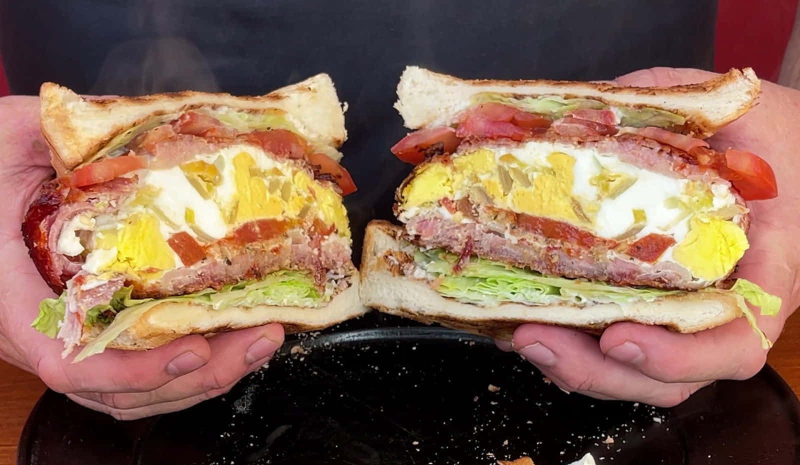 Hearty Bacon Egg Club Sandwich Background