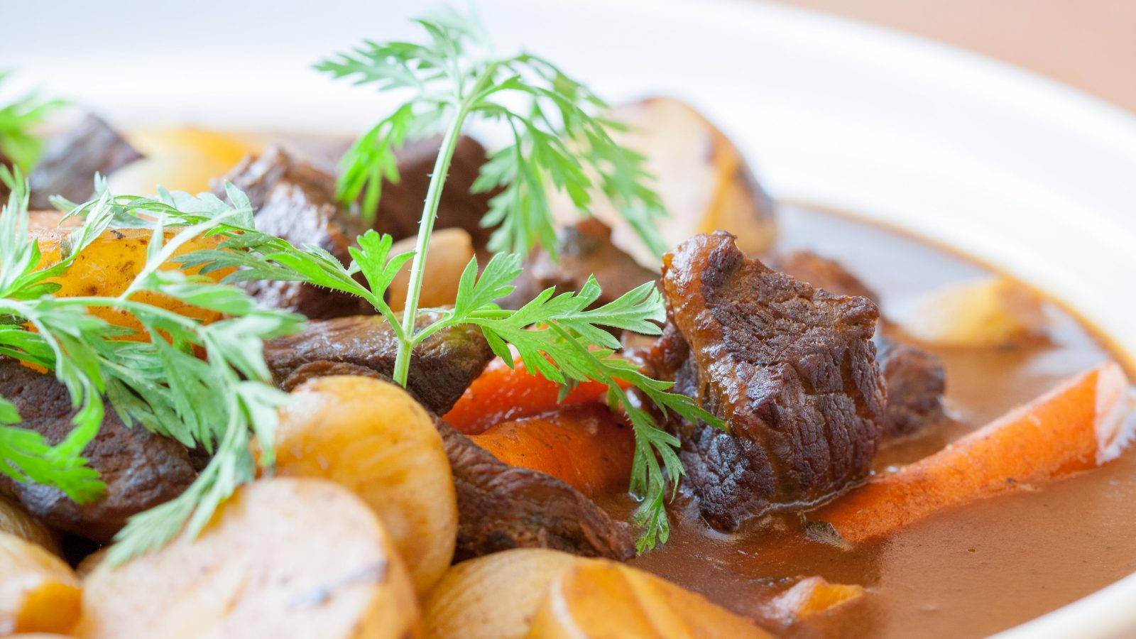 Hearty Beef Bourguignon Soup Background