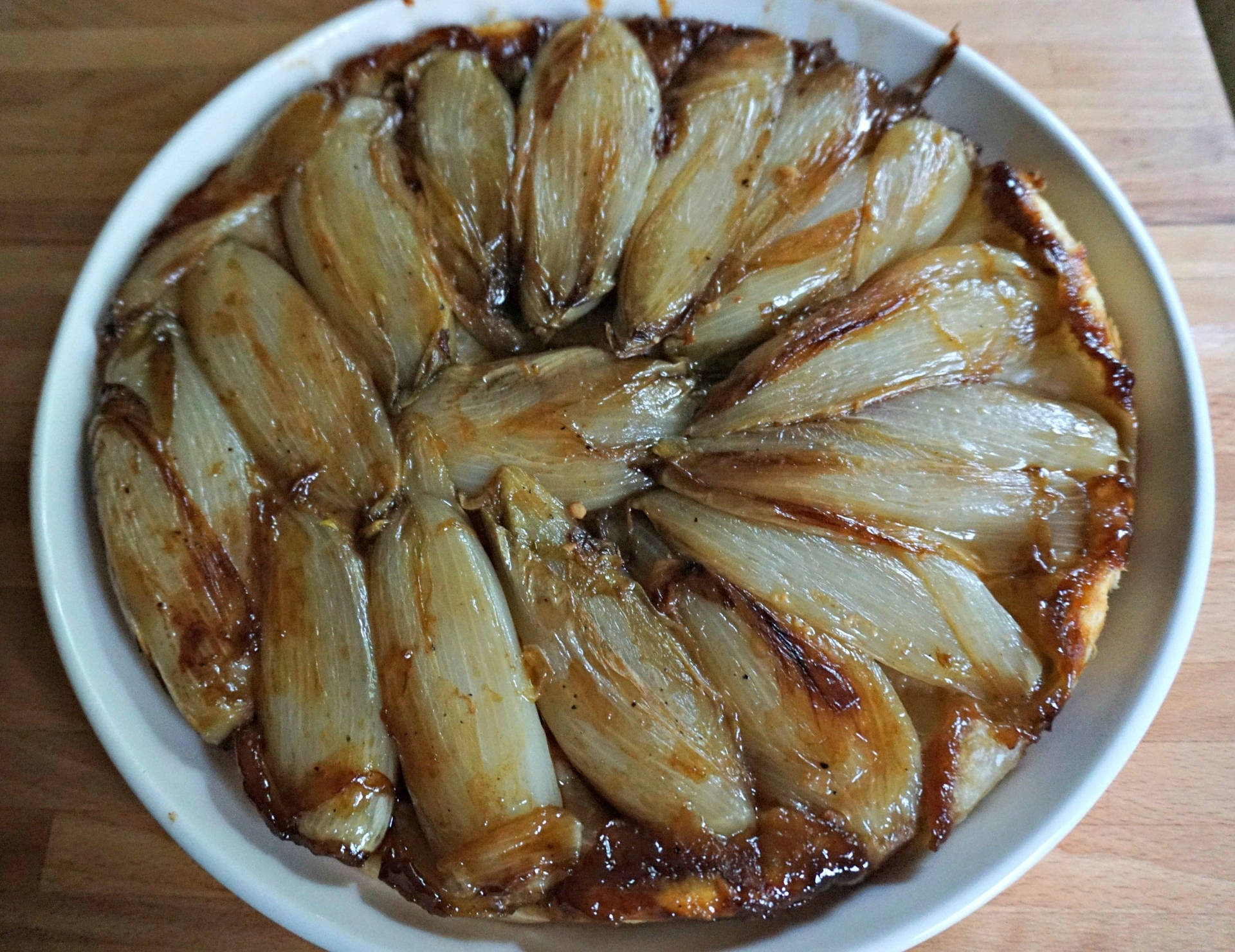 Hearty Belgian-style Baked Endive Vegetable Pie Background