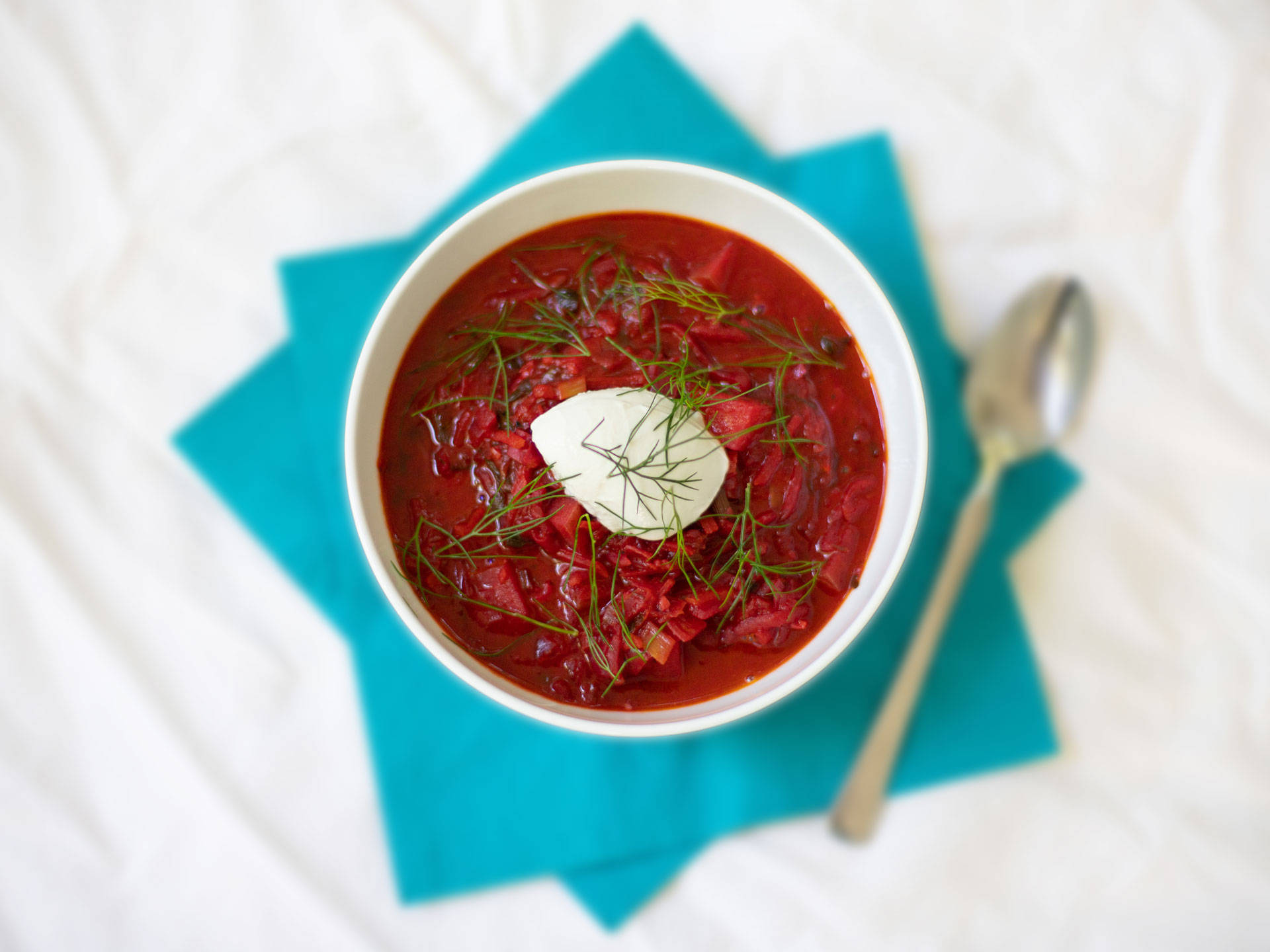 Hearty Bowl Of Borscht Emboldened With Zesty Cilantro